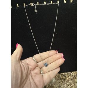 Touchstone Crystal December Birthstone Necklace 15-18" Rhodium Plated NEW